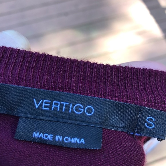 Vertigo NWT Burgundy Sweater Dress Drop Waist S - Picture 5 of 9